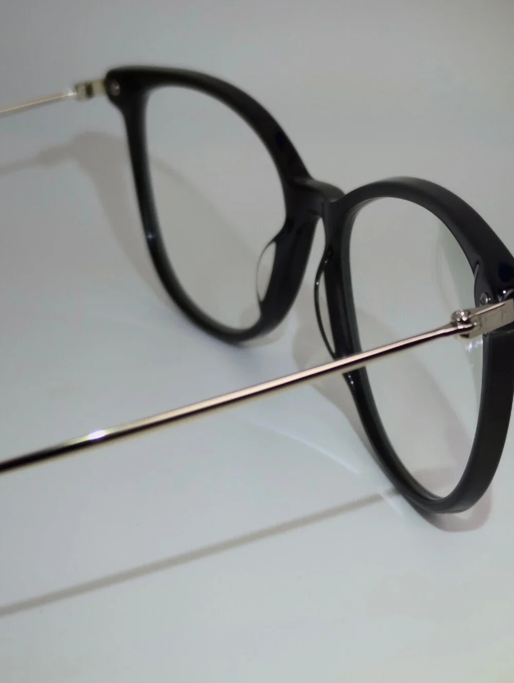 Nebulous. Black Cat-Eye Women's Glasses. Gloss Black Chrome.